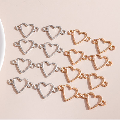 30 buc. 25*17 mm Conector de brelocuri de inimă de dragoste goală pentru bricolaj realizarea de brățări, coliere, pandantive, accesorii de bijuterii lucrate manual