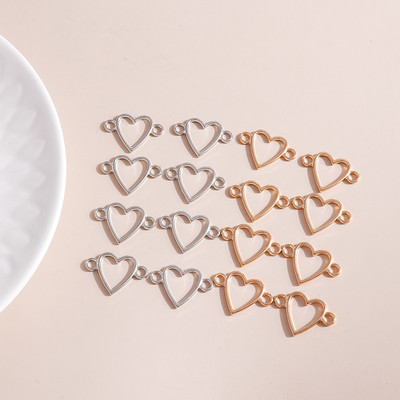 30 buc. 25*17 mm Conector de brelocuri de inimă de dragoste goală pentru bricolaj realizarea de brățări, coliere, pandantive, accesorii de bijuterii lucrate manual