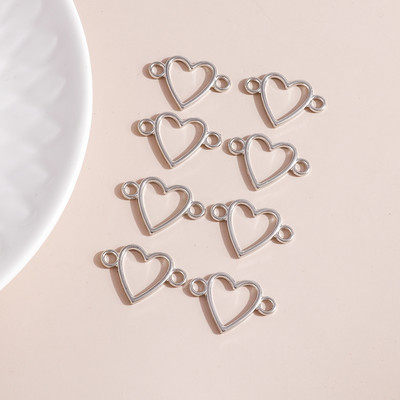 30 buc. 25*17 mm Conector de brelocuri de inimă de dragoste goală pentru bricolaj realizarea de brățări, coliere, pandantive, accesorii de bijuterii lucrate manual