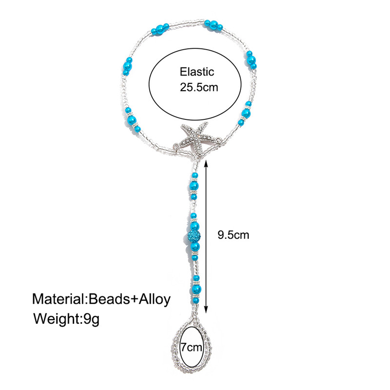 Moda perle stea de mare lanț gleznă pentru femei Boho drăguț margele colorate gleznă brățară plajă desculț bijuterii cadou pentru fată