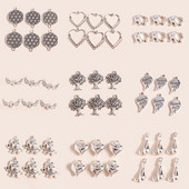 15 bucăți modă drăguț aliaj dragoste inimă aripi de înger brelocuri pandantive arbore elefant baseball clovn pandantive pentru bijuterii DIY