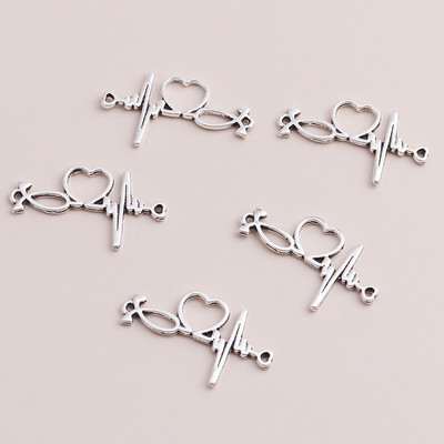 15 bucăți modă drăguț aliaj dragoste inimă aripi de înger brelocuri pandantive arbore elefant baseball clovn pandantive pentru bijuterii DIY