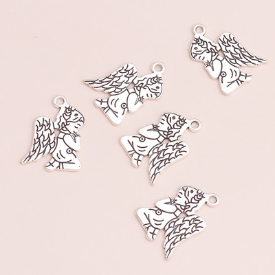 15 bucăți modă drăguț aliaj dragoste inimă aripi de înger brelocuri pandantive arbore elefant baseball clovn pandantive pentru bijuterii DIY