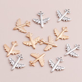 20 de bucăți din aliaj de înaltă calitate, pandantive pentru avioane, se potrivesc cu brățări și coliere, două culori, 23x20mm, accesorii pentru bijuterii DIY