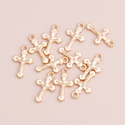 30 buc. Accesorii pentru bijuterii mici, două culori, litere, crucea lui Isus, farmece cu margele pentru brățări, coliere, bricolaj, aliaj, 20x13mm