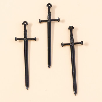 5 τμχ 87*25mm Big Punk Μαύρο Ασημί Χρώμα Big Celtic Sword Charms Χιπ χοπ χιαστί κρεμαστά για βραχιόλια κολιέ Κοσμήματα μπρελόκ