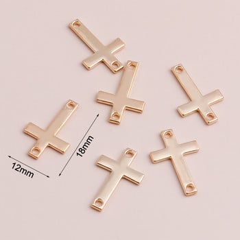 40τμχ Μικρό κράμα Connector Cross Charms μενταγιόν για χειροποίητα βραχιόλια Κολιέ 2 Χρώμα 18x12mm Αξεσουάρ κοσμημάτων