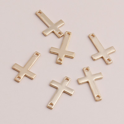40 buc. Conector mic din aliaj, bijuterii în cruce, pandantive pentru brățări lucrate manual, coliere, 2 culori, 18x12 mm, accesorii pentru bijuterii