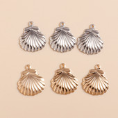60 buc/lot 16*14mm Brelocuri în stil oceanic Cochilii Pandantive Foaie de metal Fabricare DIY Colier Cercei Găsirea accesoriilor de bijuterii