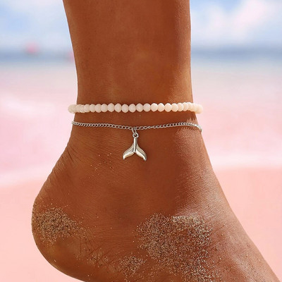 Boho gležanj Perle za stopala Biserni lanac Zvjezdani privjesak Gležanj Ljetna narukvica Šarm Sandale Bosonogi Nakit za mladenke za plažu A058