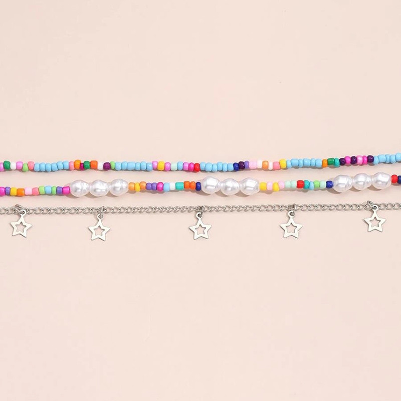 Boho gležanj Perle za stopala Biserni lanac Zvjezdani privjesak Gležanj Ljetna narukvica Šarm Sandale Bosonogi Nakit za mladenke za plažu A058