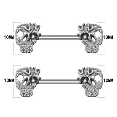 Leosoxs 1 pereche de inel pentru sân pentru craniu european și american, ornament pentru piept, piept, unghii, păianjen, inel pentru sân, ornament pentru piercing pentru corp