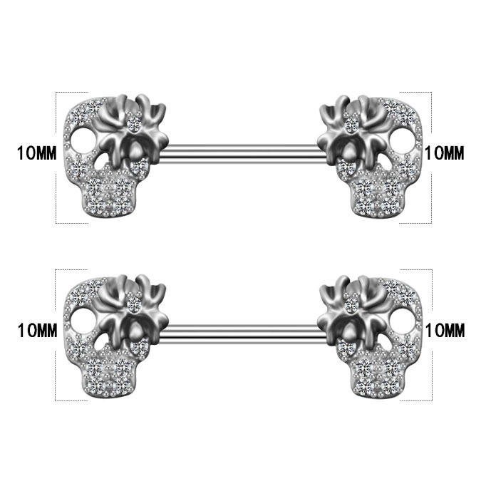 Leosoxs 1 pereche de inel pentru sân pentru craniu european și american, ornament pentru piept, piept, unghii, păianjen, inel pentru sân, ornament pentru piercing pentru corp