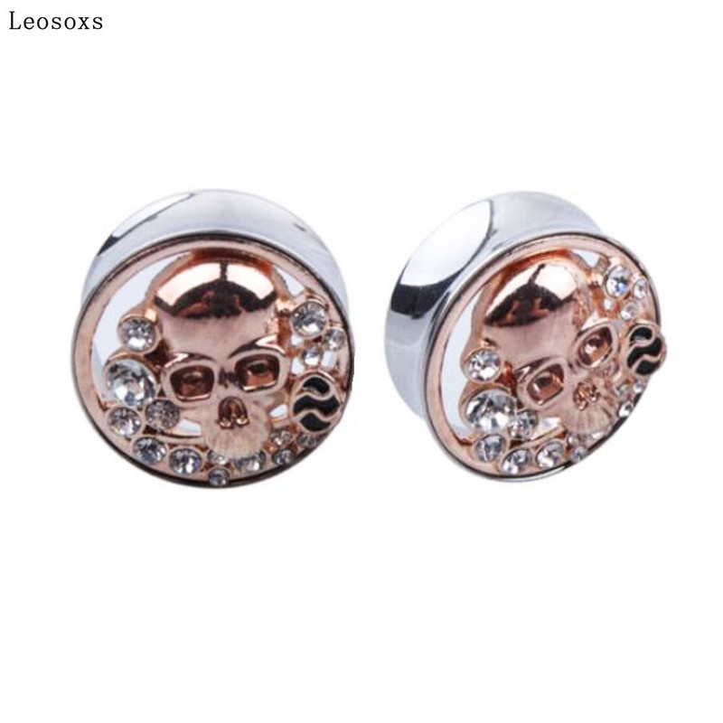 Leosoxs 2 ks horúce nové produkty v Európe a Amerike s náušnicami, uši z lebky z nehrdzavejúcej ocele