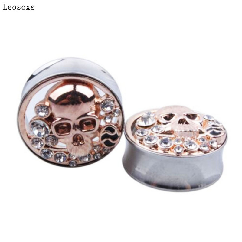 Leosoxs 2 ks horúce nové produkty v Európe a Amerike s náušnicami, uši z lebky z nehrdzavejúcej ocele