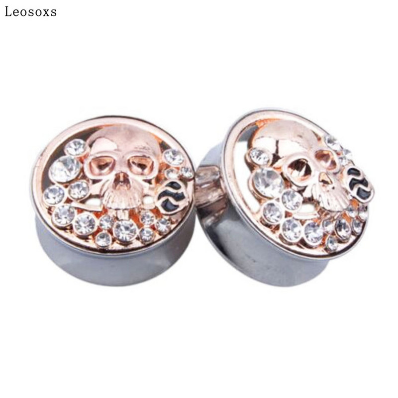Leosoxs 2 ks horúce nové produkty v Európe a Amerike s náušnicami, uši z lebky z nehrdzavejúcej ocele