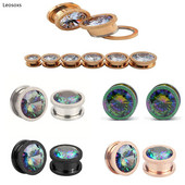 Leosoxs 2 ks nerezové oceľové kladkové štuple do uší a tunely, matné predĺženie otvoru pre štuple do uší, perforované šperky