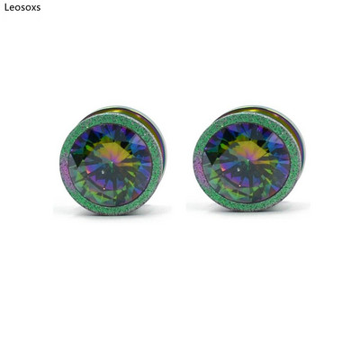 Leosoxs 2 ks nerezové oceľové kladkové štuple do uší a tunely, matné predĺženie otvoru pre štuple do uší, perforované šperky