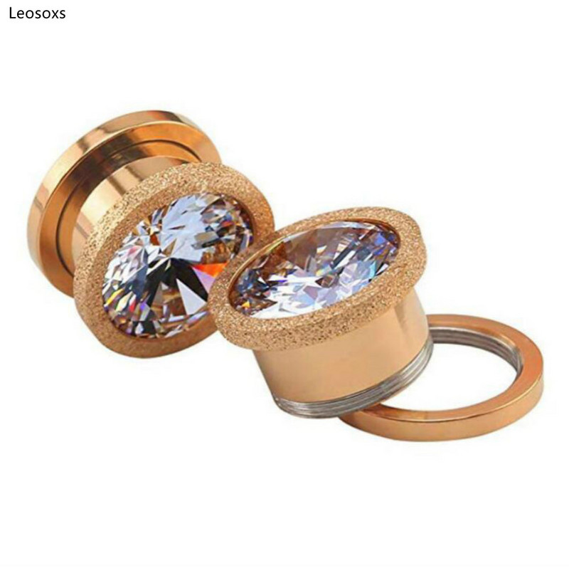 Leosoxs 2 ks nerezové oceľové kladkové štuple do uší a tunely, matné predĺženie otvoru pre štuple do uší, perforované šperky