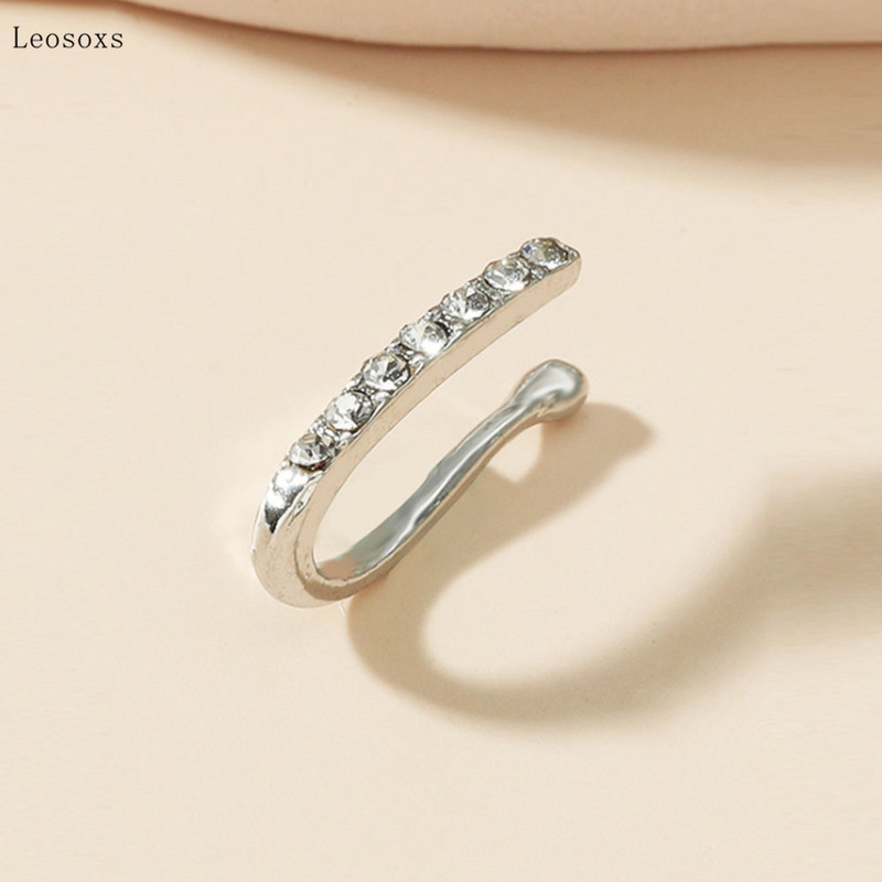 Leosoxs 2 ks módny falošný nosový piercing s diamantmi, spona na nos v tvare U, nádherné šperky