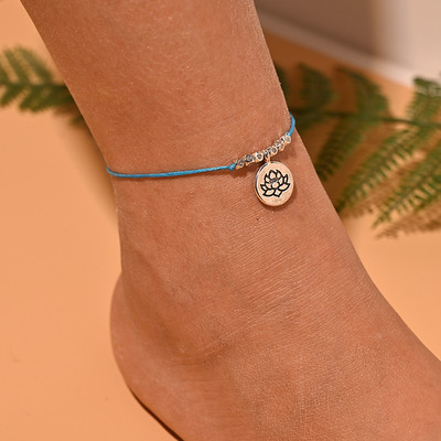 2 buc/lot set de glezne cu margele pentru femei, lucrat manual, macrame, glezna boema, bratara pentru picior, lanț pentru picioare, bijuterii de plajă pentru prietenie