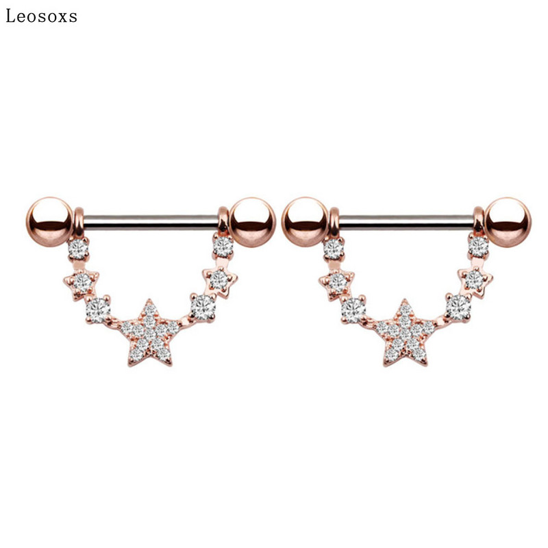 Leosoxs 2 buc inel de lapte cu stea cu cinci colțuri, popular inel de lapte cu zircon din oțel inoxidabil în Europa și America