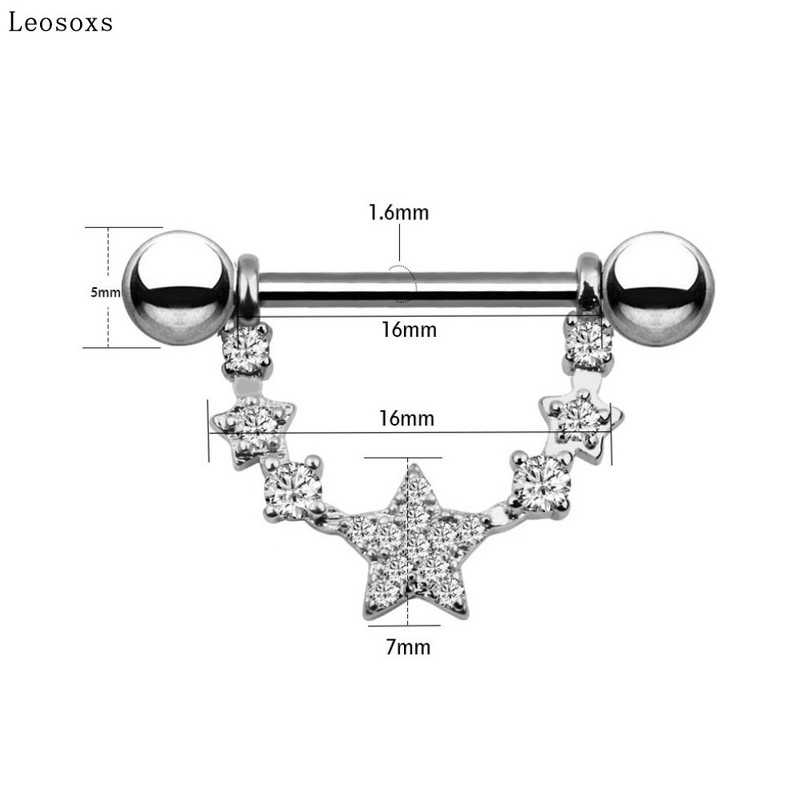 Leosoxs 2 buc inel de lapte cu stea cu cinci colțuri, popular inel de lapte cu zircon din oțel inoxidabil în Europa și America