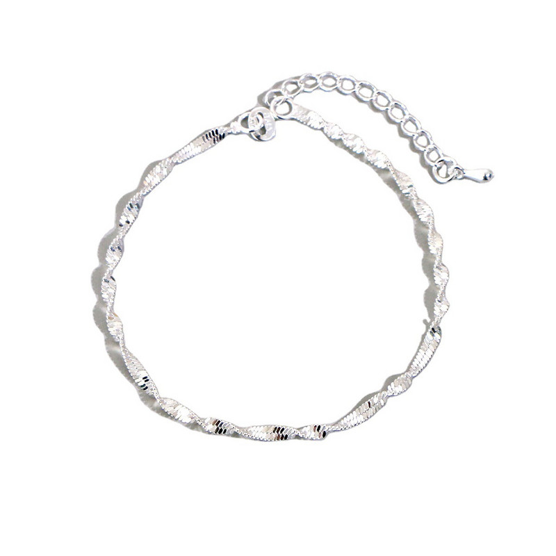 Reducere sexy Beach Wave Bones gleznă Lanț pentru picioare cu ștampilă Brățară de gleznă pentru picioare placată cu argint pentru bijuterii de modă pentru femei