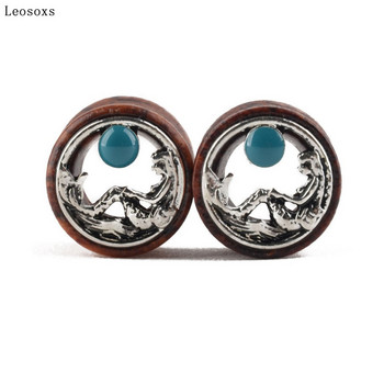 Leosoxs 2 τεμ. Εξωτερικού Εμπορίου Hot-selling Ξύλινο Ear Expander, New Mermaid Ear Pinna, Εξαιρετικά κοσμήματα Piercing