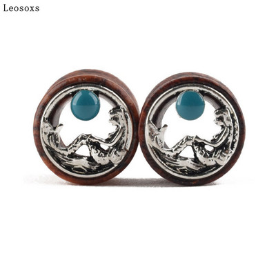 Leosoxs 2 bucăți pentru comerț exterior, expansoare de urechi din lemn de vânzare la cald, Pinna pentru urechi de sirenă nouă, bijuterii piercing rafinate