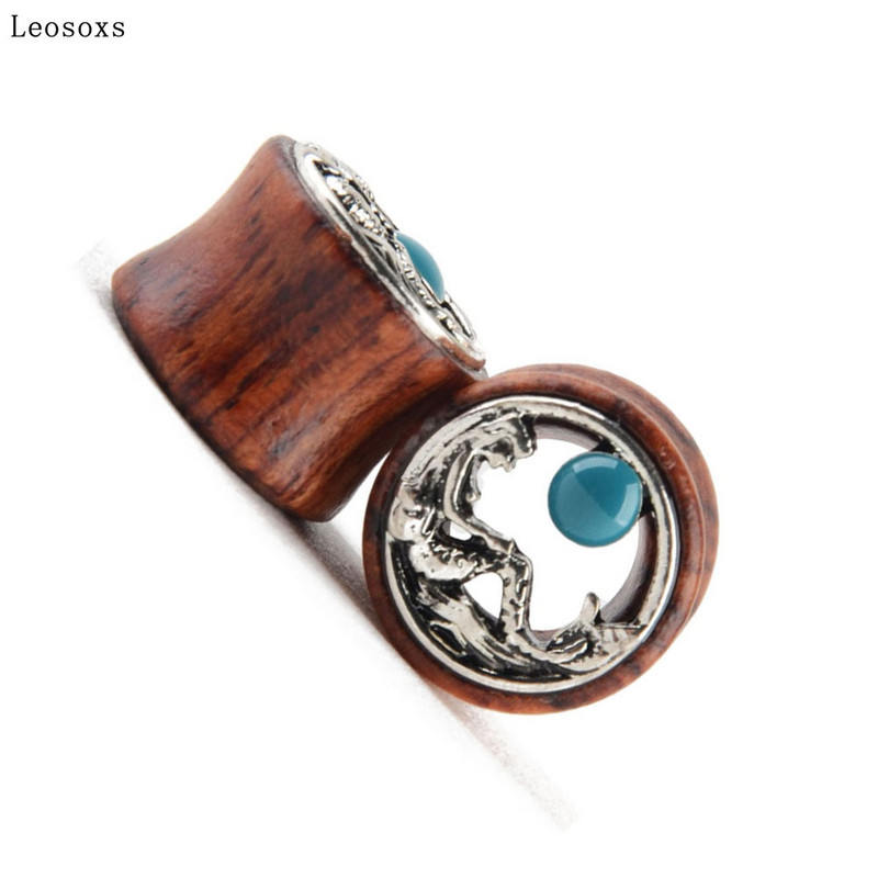 Leosoxs 2 bucăți pentru comerț exterior, expansoare de urechi din lemn de vânzare la cald, Pinna pentru urechi de sirenă nouă, bijuterii piercing rafinate