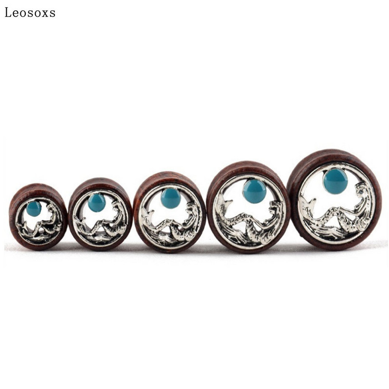 Leosoxs 2 bucăți pentru comerț exterior, expansoare de urechi din lemn de vânzare la cald, Pinna pentru urechi de sirenă nouă, bijuterii piercing rafinate