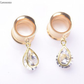 Leosoxs, stil exotic, auriu, corn dublu, pandantiv, picătură de apă, expansiune ureche, cercei populari pentru perforare