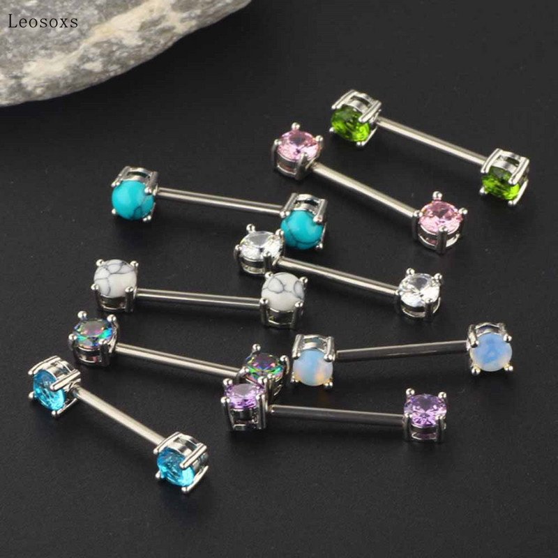Leosoxs 2db Trend Creative Color cirkon türkiz tejes körömpiercing ékszer