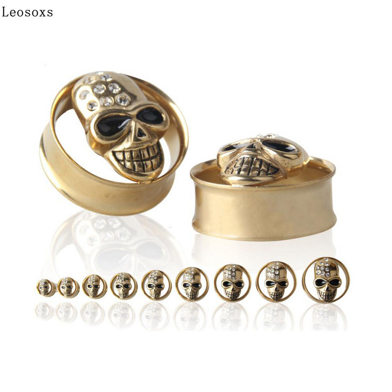 Leosoxs 2 bucăți de urechi din oțel inoxidabil dopuri tuneluri cu șuruburi, expansiune pentru urechi, 8-25 mm, bijuterii pentru corp