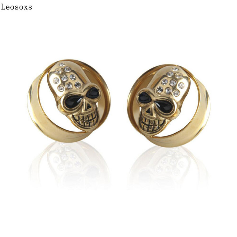 Leosoxs 2 bucăți de urechi din oțel inoxidabil dopuri tuneluri cu șuruburi, expansiune pentru urechi, 8-25 mm, bijuterii pentru corp