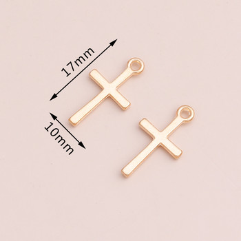 80τμχ Small Alloy Cross Pendants Κοσμήματα για Χειροποίητα Κολιέ Βραχιόλια Χρυσό Χρώμα 17x10mm DIY Making Finding