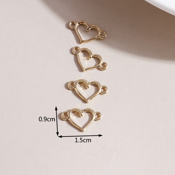 100 τμχ/παρτίδα 15*9 χιλιοστά Τρίχρωμο Fashion Love Heart Charms Connector για DIY Σκουλαρίκια Κρεμαστά Κολιέ Αξεσουάρ