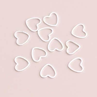 100 buc/lot 15*9mm Conector de brelocuri de inimă de dragoste, în trei culori, pentru realizarea de bijuterii, bricolaj, cercei, pandantive, coliere, accesorii