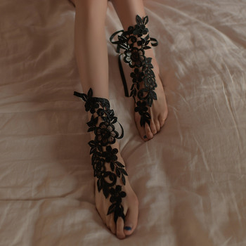 Ретро мода, секси глезен Lace Rose, красива дантела на краката, издълбан темперамент, глезен, фина дантела, декорация на краката