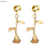 Leosoxs 2db Retro Simple Rózsa Virág Fültágító Personality Wild Leaf Fültágító Piercing Ékszer