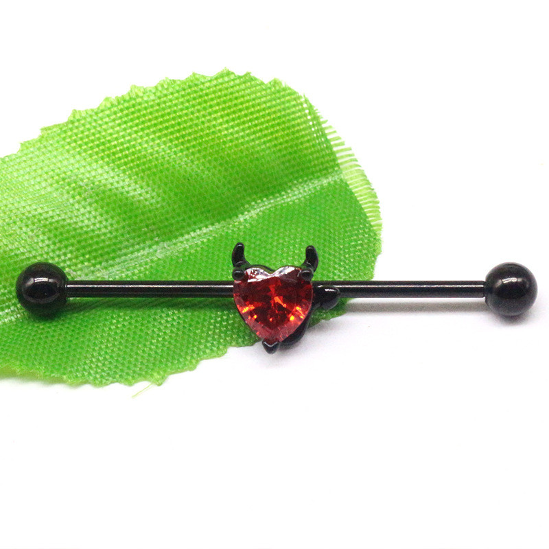 Leosoxs 1 pereche de cercei europeni și americani, ornamente pentru urechi în formă de inimă, cu aripi, cu știfturi, pentru piercing pe corp.