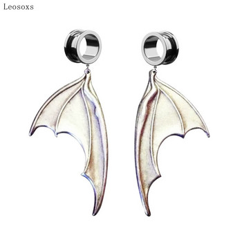 Leosoxs 2pcs Fashion Niche Retro Dark Vampire Black Bat Wings Ear Piercing Jewelry