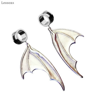 Leosoxs 2pcs Fashion Niche Retro Dark Vampire Black Bat Wings Ear Piercing Jewelry