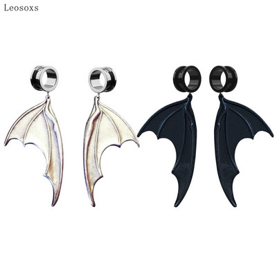 Leosoxs 2gab modes nišas retro tumši vampīru melni sikspārņu spārni ausu caurduršanas rotaslietas