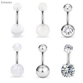 Leosoxs 6 buc. Combinație acrilic exploziv dublu pentru buric, unghii, alb, transparent, pentru piercing pentru buric