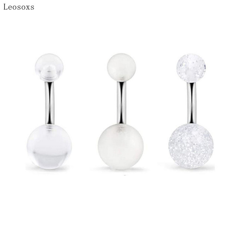 Leosoxs 6 buc. Combinație acrilic exploziv dublu pentru buric, unghii, alb, transparent, pentru piercing pentru buric