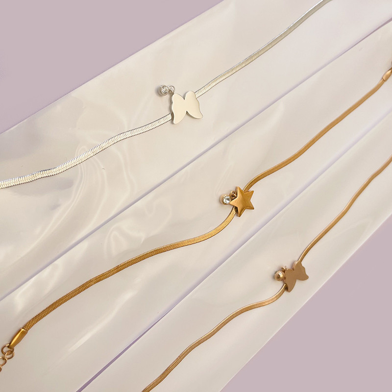 15 bucăți/lot 316L din oțel inoxidabil gleznele drăguțe cu inimă pentru femei și fete, bijuterii de modă, mix de modele disponibile