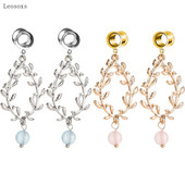 Leosoxs 2 buc. Bijuterii piercing pentru ureche cu frunze goale geometrice, stil nou, lung de grâu