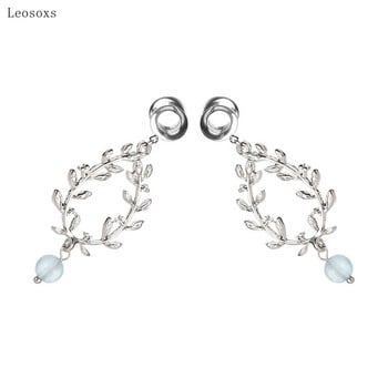 Leosoxs 2 τμχ Hot New Style Long Wheat Ear Geometric Hollow Leaf Ear Piercing κόσμημα